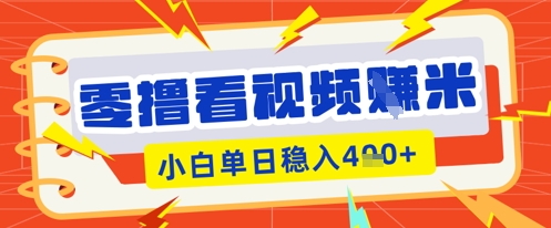 零撸看视频躺Z项目,看一个20秒的视频获得 0.3 米,小白一天收益几张,看得越多奖励权重越高-亮剑学堂